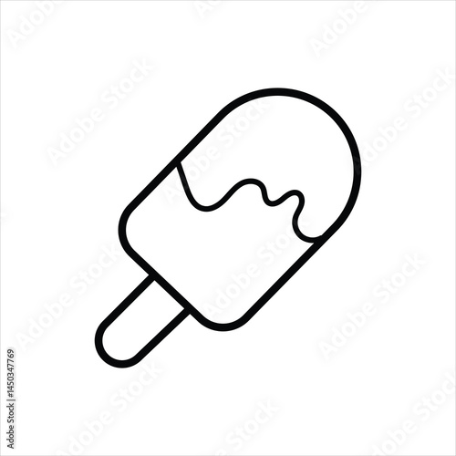 ice pop line icon vector  on white background.