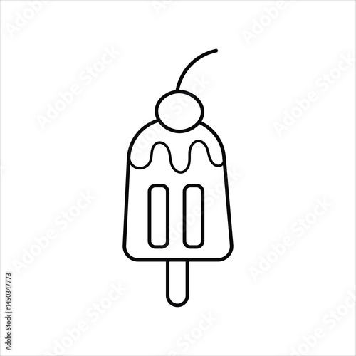 ice pop line icon vector  on white background.