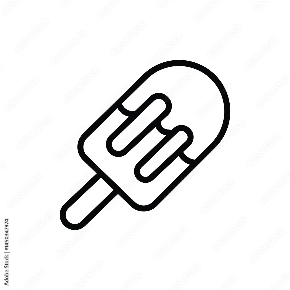 ice pop line icon vector on white background. ice pop line icon vector on white background.