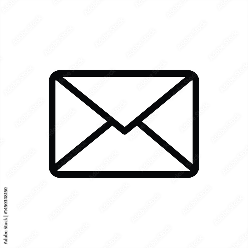 mail envelope line icon vector on white background. mail envelope line icon vector on white background.