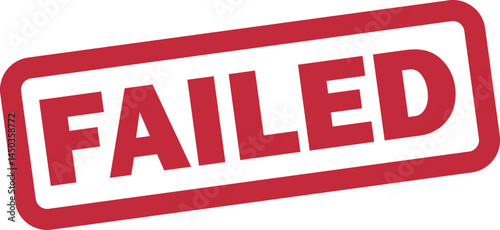 Failed stamp icon isolated on white background . Red failed stamp label icon . Vector