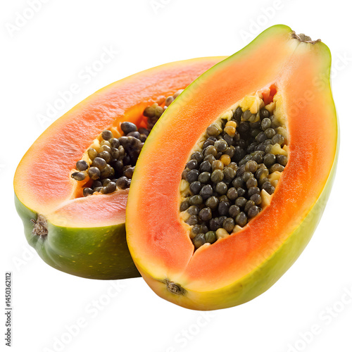 Fresh papaya isolated on transparent background