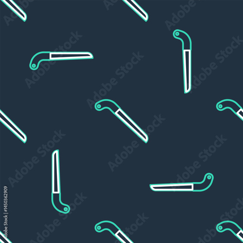 Line Fertilizer bag icon isolated seamless pattern on black background. Vector