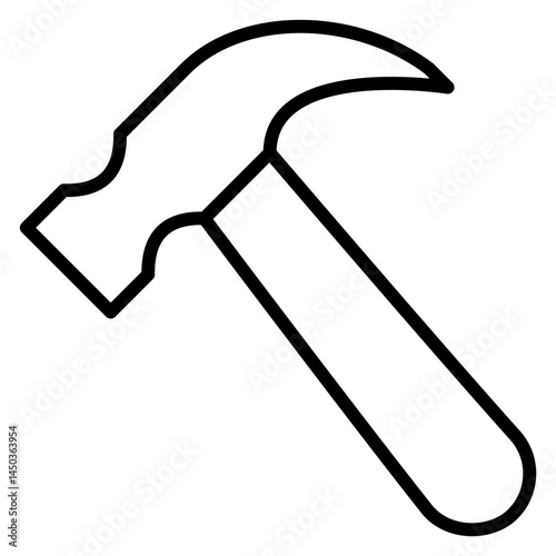 Hammer Outline Icon Simple Design Tool for Construction and Home Repair