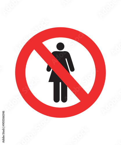 Man No Human Access Prohibited Sign Vector
