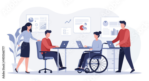 Two Colleagues in a Modern Office Setting Collaboration and Progress
