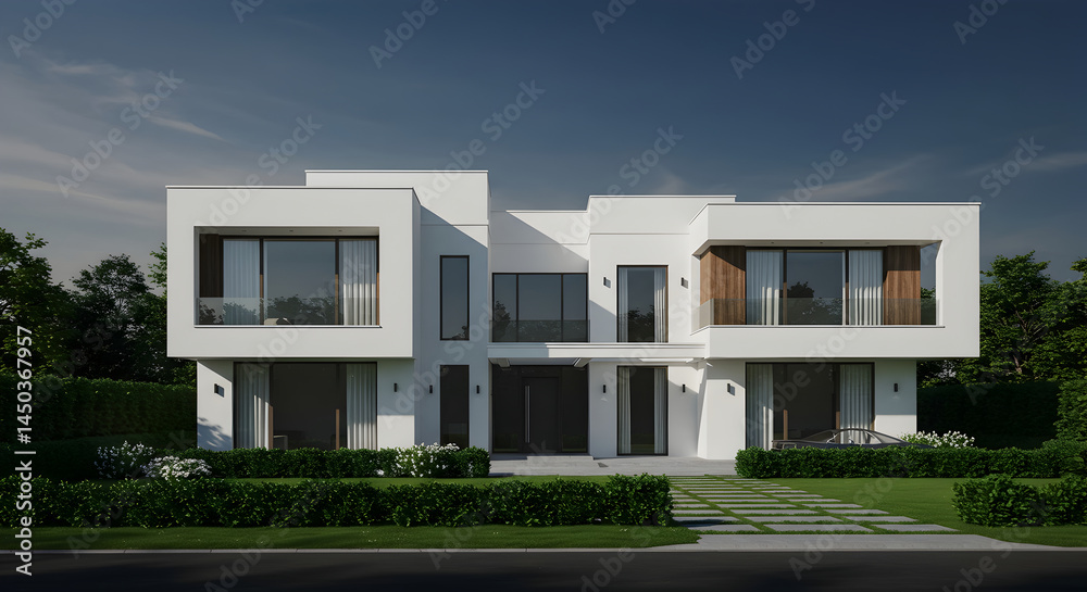 Contemporary Home Design With Cubic Architectural Style And Outdoor Landscape Contemporary Home Design With Cubic Architectural Style And Outdoor Landscape