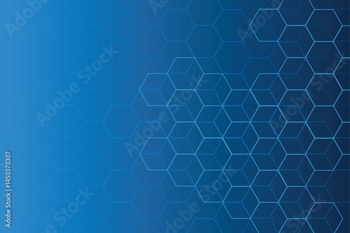 Blue background, light, hexagon Blue pastel medical and tech background with hexagon pattern and bright sparkles. Realistic vector abstract bg with honeycomb geometric cell texture