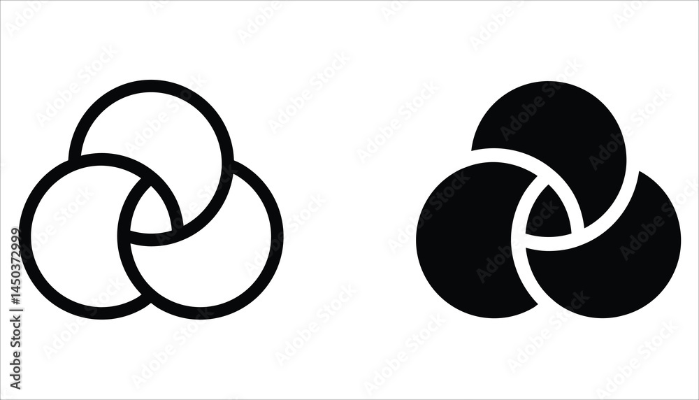 Obraz premium Venn diagram icon set. Venn diagram vector illustration from Analytics collection. vector illustration isolated on white background. 