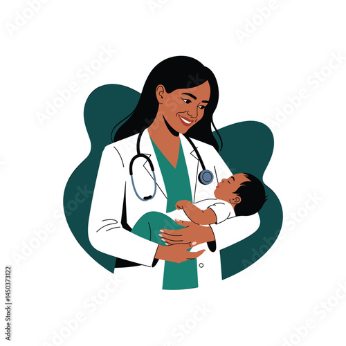 Diverse Latin American Men and Women in Professional Attire – Vector Illustration of Various Occupations