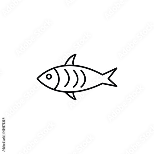 Beach Fish Fishing Outline Icon