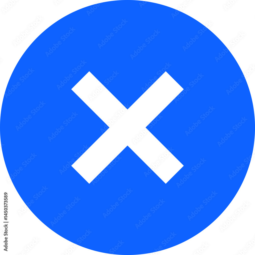 Fototapeta premium cancel blue simple vector icon