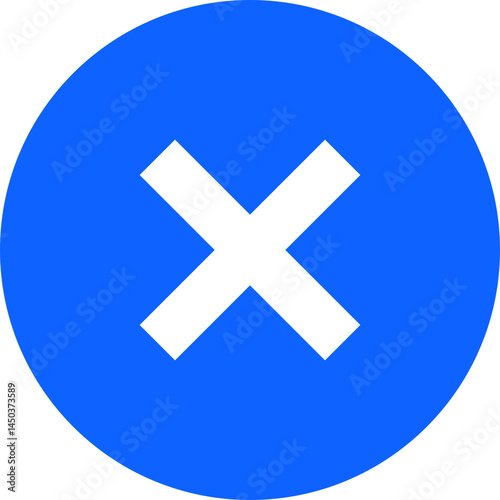 cancel blue simple vector icon