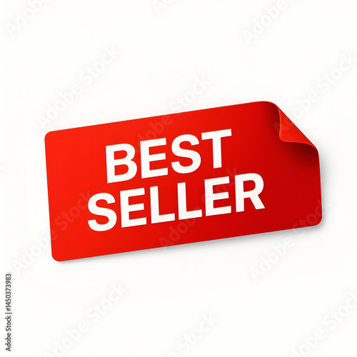 Best Seller Label with Curled Corner Effect