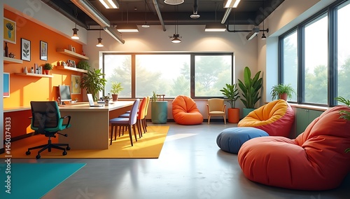 colorfull modern office lounge