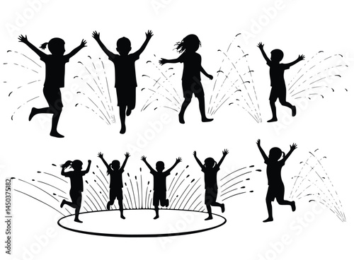 Vector silhouettes of people dancing show the evolution of human movement in sport and music illustrations