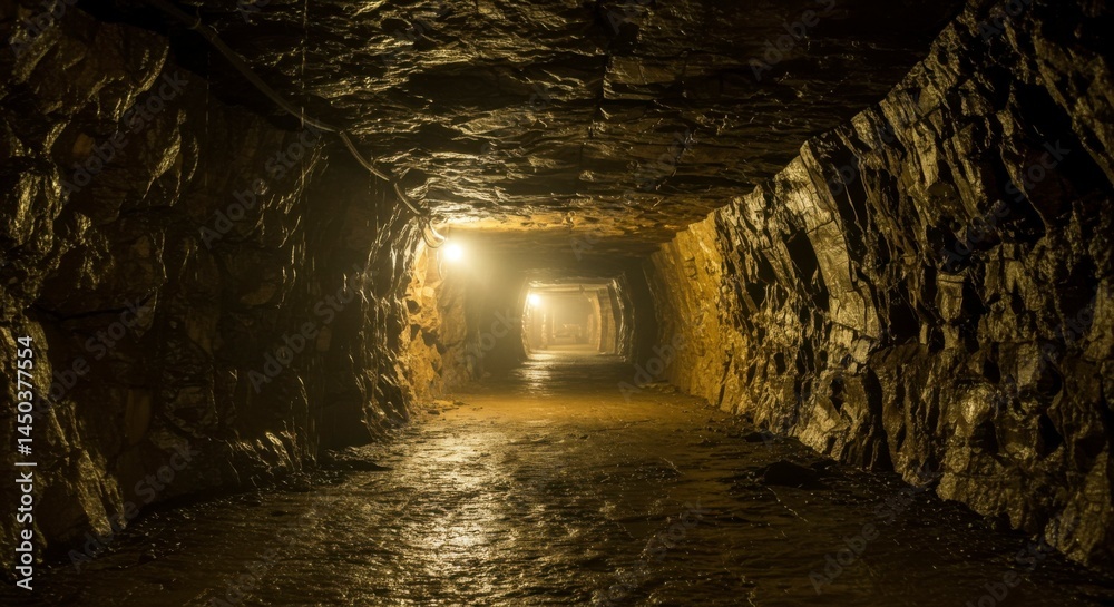 Obraz premium Dark, stone tunnel