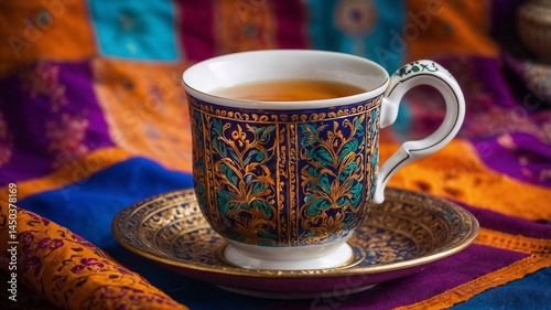 Tea, Milk Tea, Tea add in cup, cup of tea, Indian chai, Interior sindh chai, sindhi style tea, colorful background