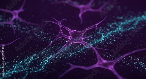 Neuron network connection synapse brain cells scientific research neural activity biology concept