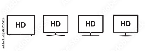 smart tv icon set. lcd tv monitor.  Home technology icon.  tv icon symbol. 