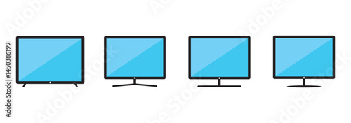 smart tv icon set. lcd tv monitor.  Home technology icon.  tv icon symbol. 