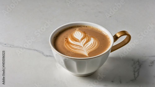 Karak Milk Tea Presented on a White Background