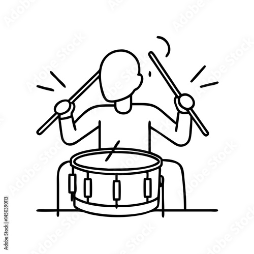 drum solo icon, drum solo line art - simple line art of drum solo, perfect for drum solo logos and icons