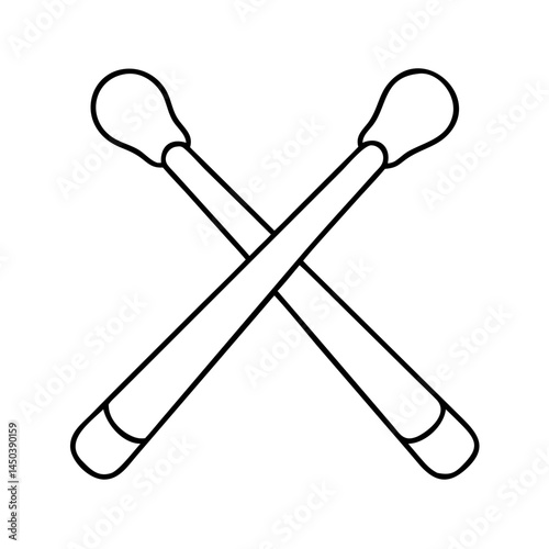drumsticks icon, drumsticks line art - simple line art of drumsticks, perfect for drumsticks logos and icons