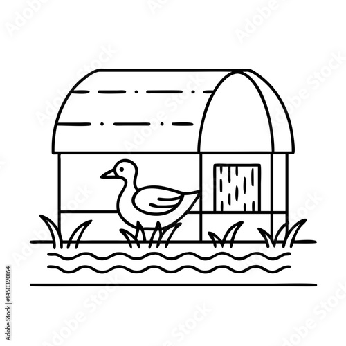 duck blind icon, duck blind line art - simple line art of duck blind, perfect for duck blind logos and icons