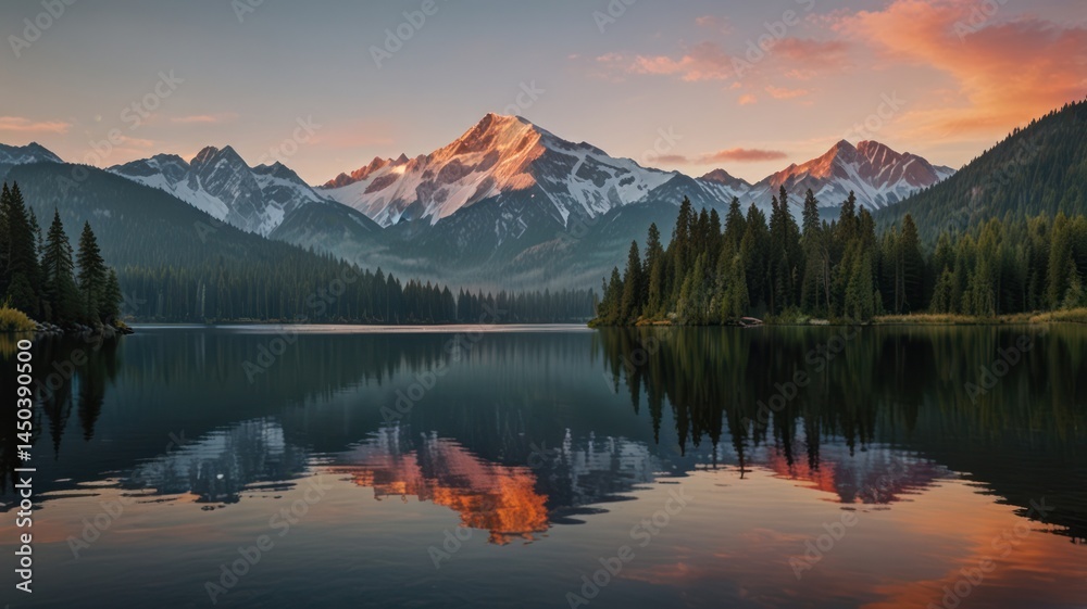 Fototapeta premium Mountain Lake Sunrise