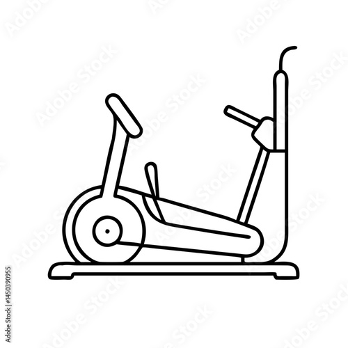 elliptical machine icon, elliptical machine line art - simple line art of elliptical machine, perfect for elliptical machine logos and icons