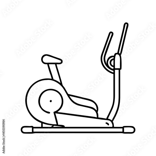 elliptical machine icon, elliptical machine line art - simple line art of elliptical machine, perfect for elliptical machine logos and icons