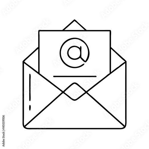 email inbox icon, email inbox line art - simple line art of email inbox, perfect for email inbox logos and icons