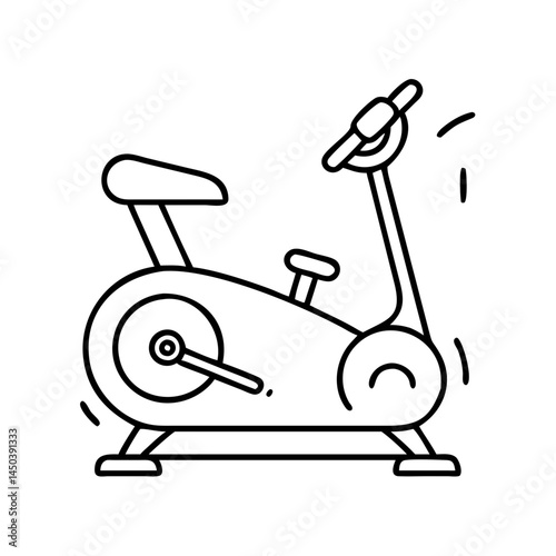 exercise bike icon, exercise bike line art - simple line art of exercise bike, perfect for exercise bike logos and icons