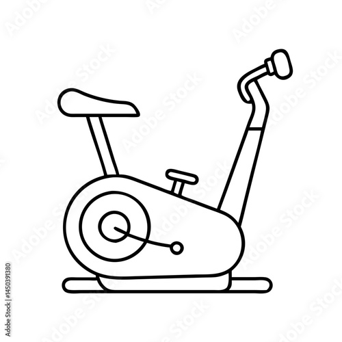 exercise bike icon, exercise bike line art - simple line art of exercise bike, perfect for exercise bike logos and icons