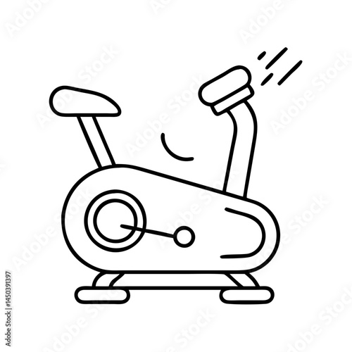 exercise bike icon, exercise bike line art - simple line art of exercise bike, perfect for exercise bike logos and icons