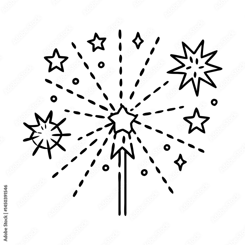 Obraz premium festival fireworks icon, festival fireworks line art - simple line art of festival fireworks, perfect for festival fireworks logos and icons