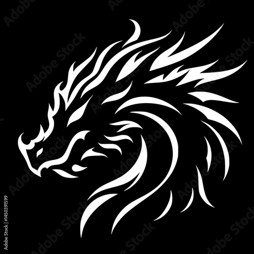 Dragon silhouette black vector design