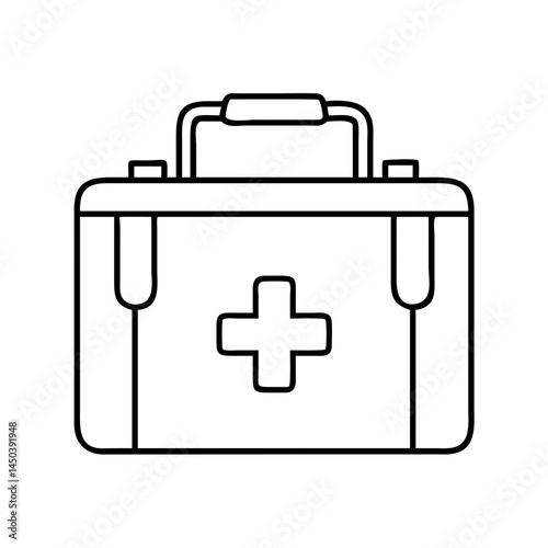 first aid kit icon, first aid kit line art - simple line art of first aid kit, perfect for first aid kit logos and icons