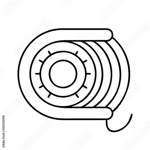 fishing line spool icon, fishing line spool line art - simple line art of fishing line spool, perfect for fishing line spool logos and icons