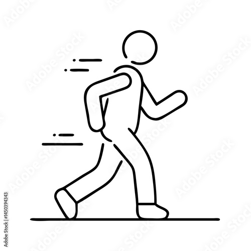 fitness walking icon, fitness walking line art - simple line art of fitness walking, perfect for fitness walking logos and icons