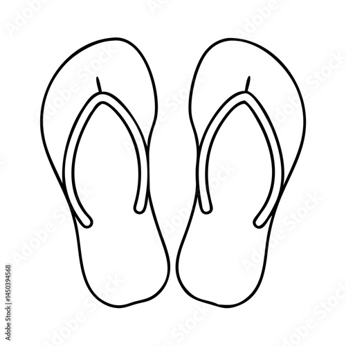 flip flops icon, flip flops line art - simple line art of flip flops, perfect for flip flops logos and icons