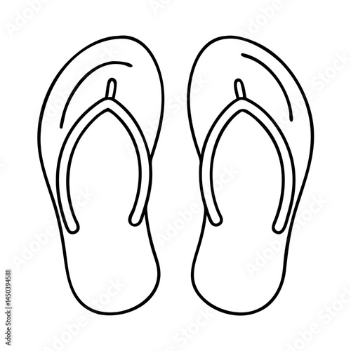 flip flops icon, flip flops line art - simple line art of flip flops, perfect for flip flops logos and icons