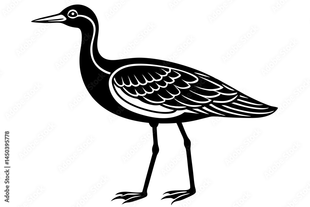 Fototapeta premium Cute Bird Line Art Vector – Minimalist Bird Illustration, Logo Icon & Clip art on White Background