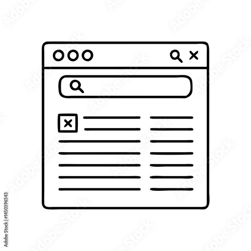google search result icon, google search result line art - simple line art of google search result, perfect for google search result logos and icons