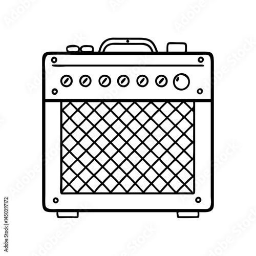 guitar amplifier icon, guitar amplifier line art - simple line art of guitar amplifier, perfect for guitar amplifier logos and icons