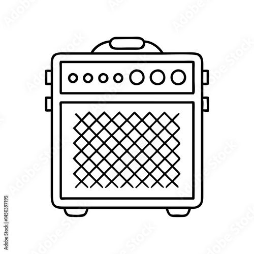 guitar amplifier icon, guitar amplifier line art - simple line art of guitar amplifier, perfect for guitar amplifier logos and icons