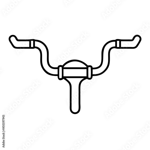 handlebar icon, handlebar line art - simple line art of handlebar, perfect for handlebar logos and icons