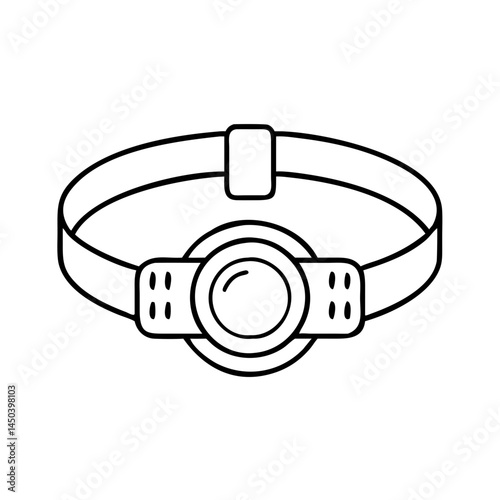 headlamp icon, headlamp line art - simple line art of headlamp, perfect for headlamp logos and icons