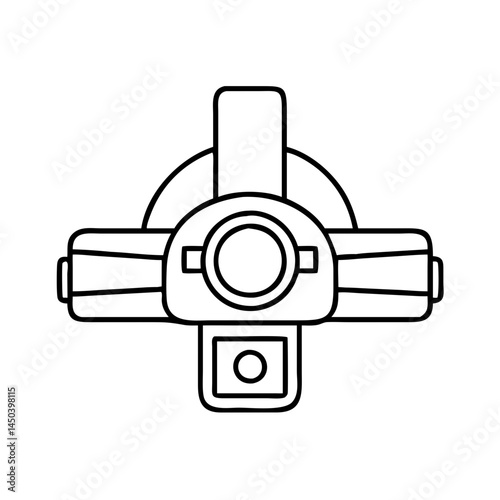 headlamp icon, headlamp line art - simple line art of headlamp, perfect for headlamp logos and icons